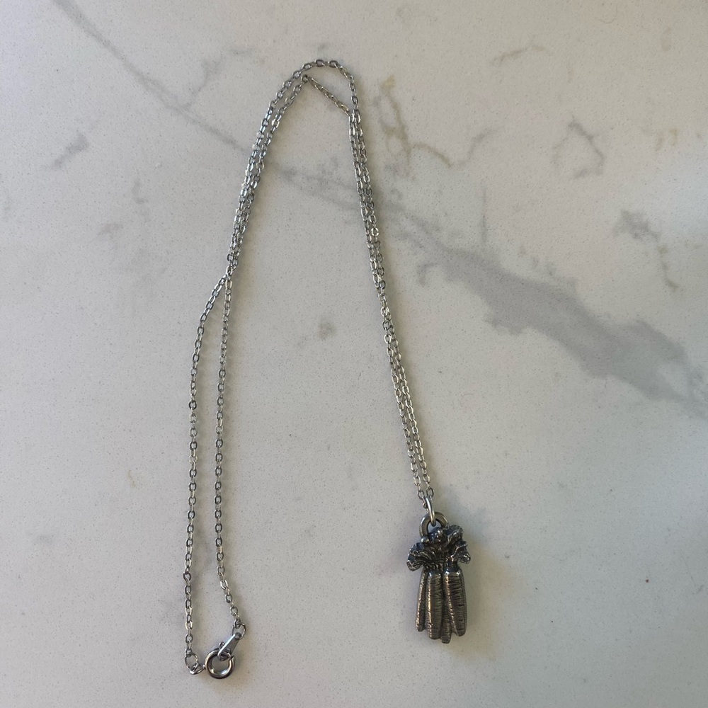 Vintage Danforth Pewter carrot pendant necklace